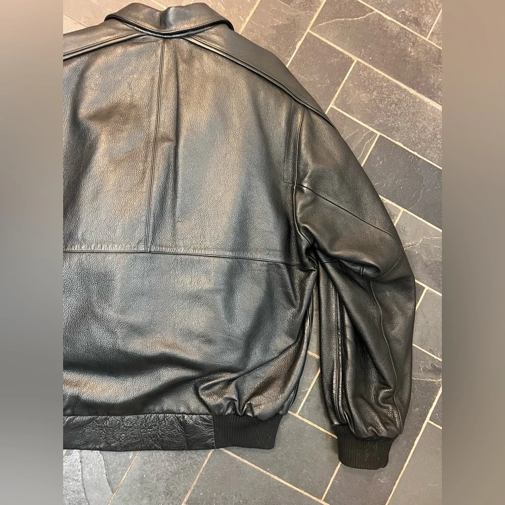 Vintage Wilson’s leather bomber jacket coat black - Picture 9 of 9